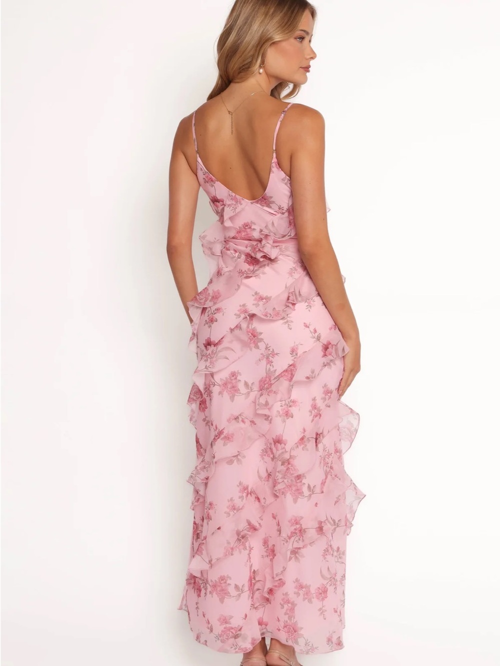 Petal & Pup Pink Floral Ruffle Maxi Dress - Picture 2 of 4